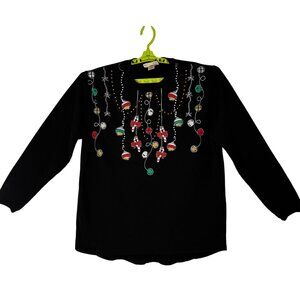 Christmas M&C Sportswear Black Long Sleeve T-Shirt Cozy Comfy Holiday XX-Large